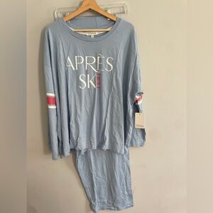 NWT PJ Salvage Blue APRES SKI Cotton Modal Jersey Knit Pajama Lounge Set 3X